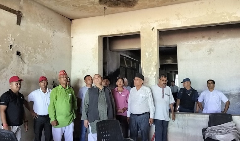 जेनजी आन्दोलनबाट क्षतिग्रस्त पालिकाको मुख्यमन्त्रीद्वारा अनुगमन