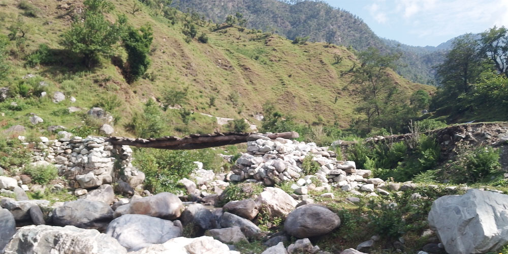 बाजुराका स्थानीयको काठे पुलमा जोखिमपूर्ण यात्रा गर्नुपर्ने बाध्यता