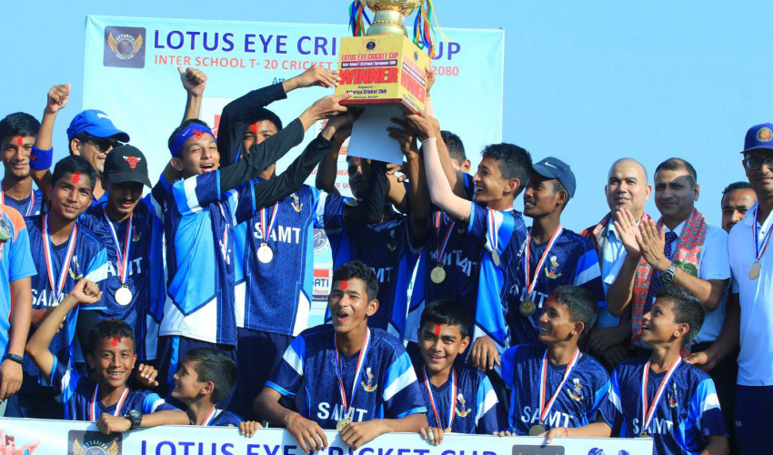 लोटस आईको विद्यालय स्तरिय क्रिकेट कपमा सैनिक विद्यालय विजयी
