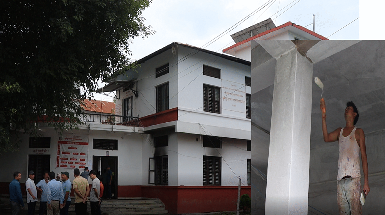 आगजनीबाट क्षतीग्रस्त मालपोत कार्यालय कैलालीको मर्मत तथा रङ्गरोगन सुरु