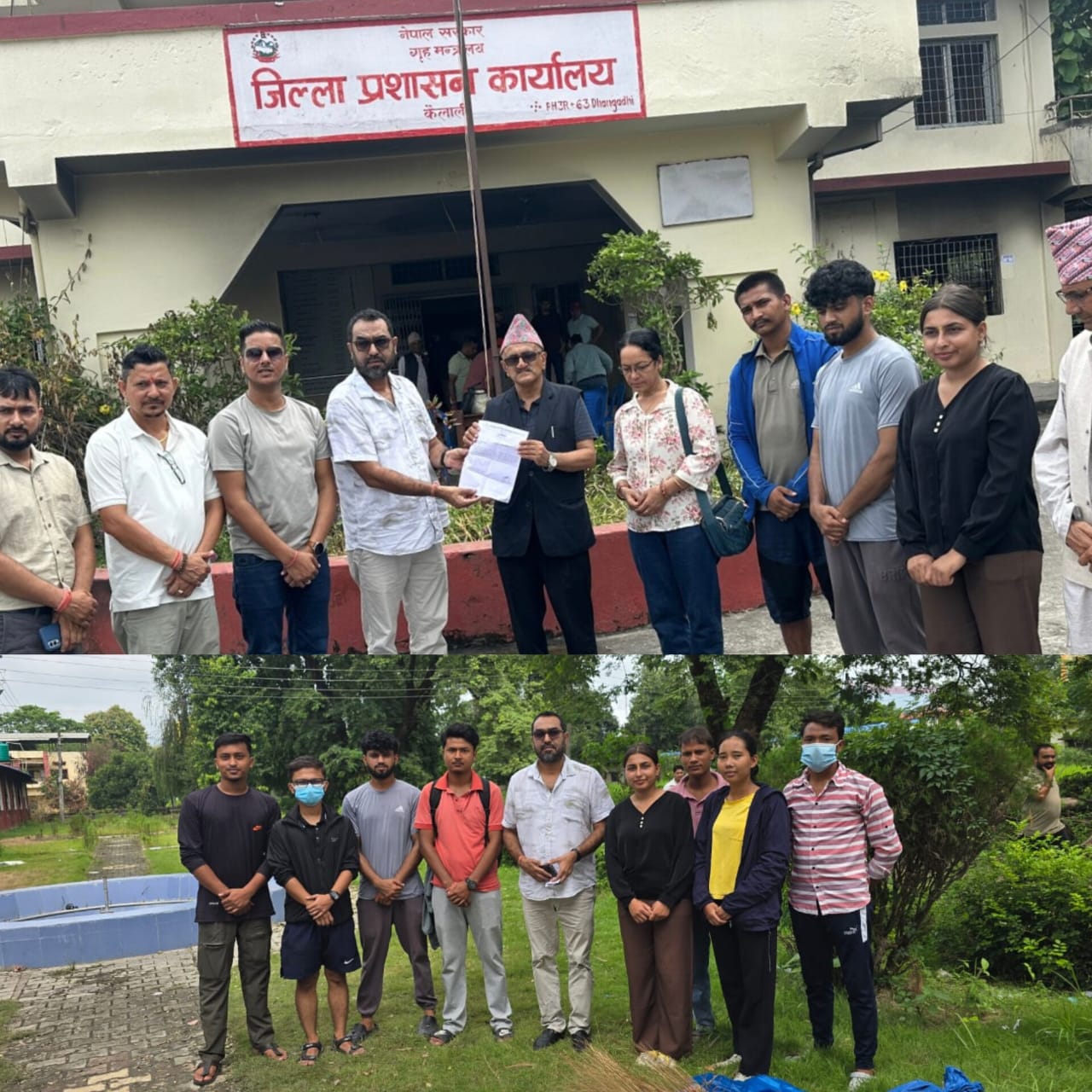 धनगढीमा सरसफाई अभियानका लागि निसर्ग हस्पिटलद्वारा सामग्री सहयोग