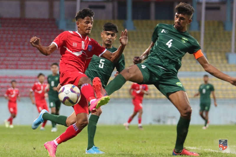 साफ यू–१९ च्याम्पियनशिपः नेपाल पाकिस्तानसँग १–० गोलले पराजित