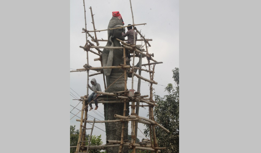 चन्दा सङ्कलन गरी ३३ फिट अग्लो शिव मूर्ति निर्माण हुँदै